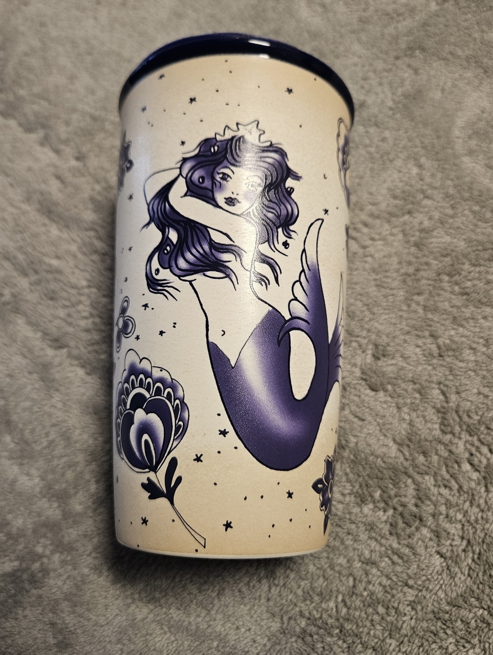 2016 Starbucks Blue Siren Sailor Mermaid Tattoo Travel Coffee Mug Tumbler 12 Oz